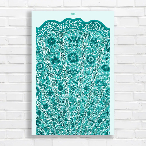 Vibrant floral tapestry teal - vibrant,