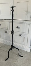 Handmade Heavy Wrought Iron Floor-standing Candlestick Candle Holder  