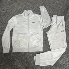 Men's EA7 Emporio Armani 💯 Genuine Full-Zip Tracksuit in Grey size Extra Small 