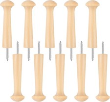 KALIONE 10 Pcs Wooden Shaker Peg Screw-On Wood Hook Shaker Pegs, 3.7inch Wood H