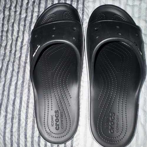 Crocs black wedge slide - crocs,