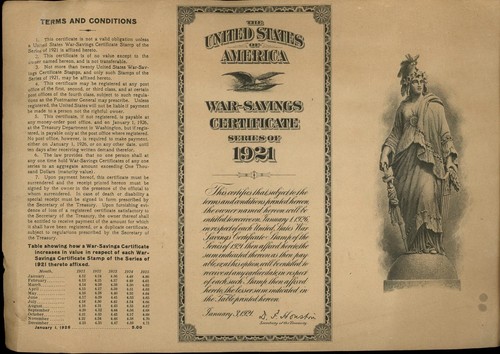 War savings certificate series - war,