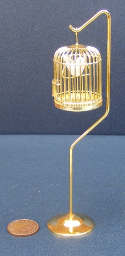 Dolls house metal bird - house,