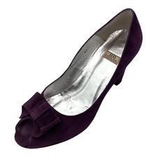 HB Espana Womens Purple Suede High Heel Peep Toe Court Shoes Size UK 7 Used