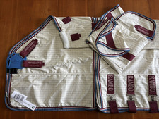 Rambo Optimo Supreme Disc Front Horse Summer Fly UV Sheet & Neck  72" NAVY CHECK