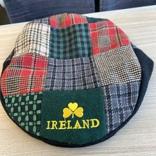 Traditional Irish Patch Cap Irish Blessing Wool Blend