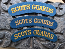 The Scots Guards Regiment embroidered cloth shoulder titles X 3