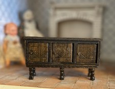 Dolls House Vintage Barton Tudor Dark Wood Sideboard 1:16 Scale