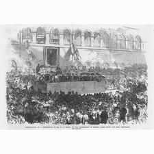 SHEFFIELD Presentation to Mr WF Dixon of James Dixon & Sons - Antique Print 1870