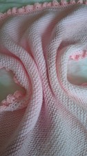 Hand Knitted Baby Blanket PINK