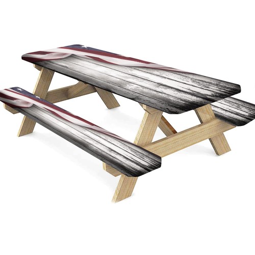 Usa flag fitted picnic table - fitted,
