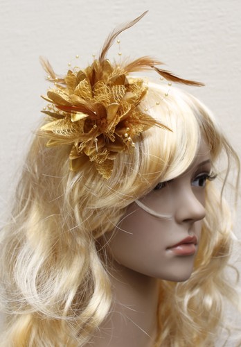 Flower feather bead corsage - flower,