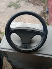 VW CORRADO LEATHER STEERING WHEEL 3 SPOKE GENUINE VR6 16V 8V GOLF? POLO?