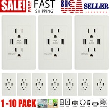 1-10PCS Dual USB Wall Outlet