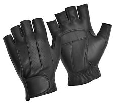 Leather Fingerless Driving Gloves Bus Car Bike Cycling Training Gym Bodybuilding