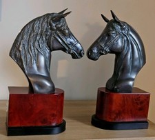Bronzed Horse Bookends. Large