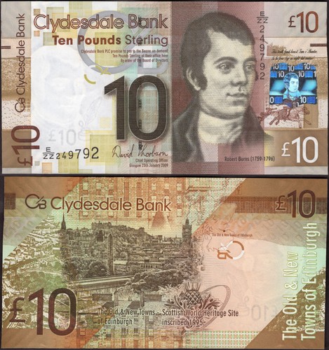 Clydesdale bank ten - clydesdale,