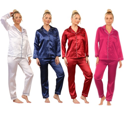 Womens satin silk - pyjamas, set
