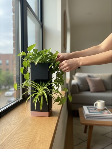 Dual level planter with drip - dual,
