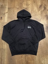 Stussy Black Embroidery Logo Print Men’s Hoodie Size XL NWT Vintage 