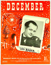 December by Rinker & Huddleston Piano Vocal Sheet Music Les Baker Vintage