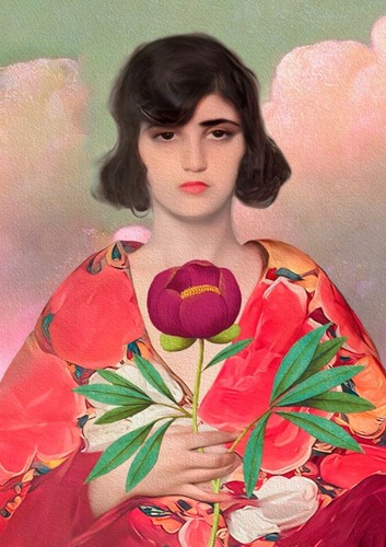 The peony art blank greeting - the,