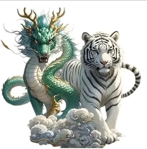 Tiger dragon large diy iron - tiger, &