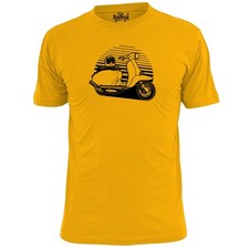 Mens Scooter With Helmet T Shirt  Vespa Mod Weller