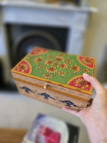 Large hand painted decorative - large, hand-painted