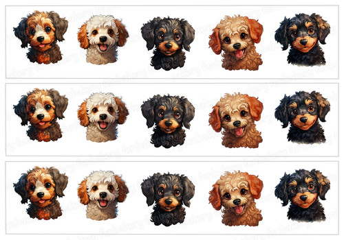 Poodle dog cake topper border - poodle,