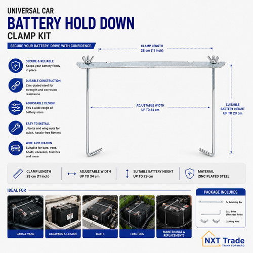 Universal car battery hold - battery,