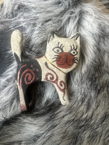 Vintage hand painted cat - vintage,