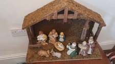 Vintage Traditional Christmas Nativity Set Scene large ceramic Figures salco