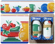 X2 1940s Vintage TRIMZ Wallpaper BORDERS Rolls RETRO kitchen Fruit 1950s kitsch