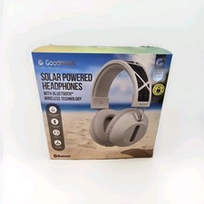 Goodmans Solar Powered Wireless Headphones – Bluetooth, 30hr Playback – White