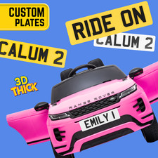 Personalised Kids Ride On Car Number Plates – Custom Mini License Plate Toy 4D
