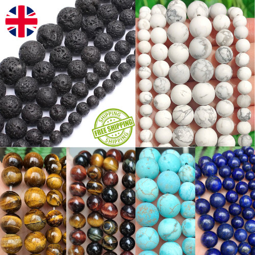 Natural black lava stone beads - natural,
