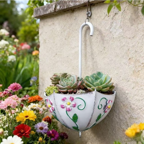 Iron hanging flower pot - flower,