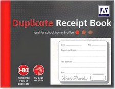 1x Duplicate Receipt Book 80