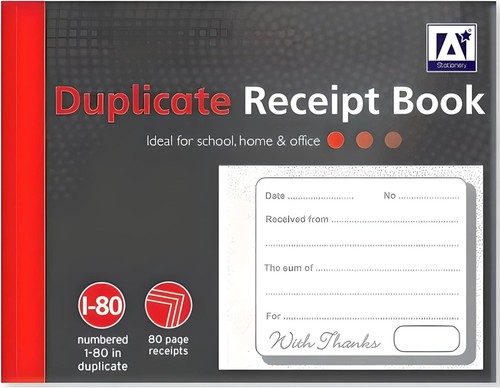Duplicate receipt book - book, 80