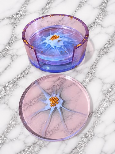 Handmade resin coaster set - handmade,
