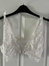 White Lace Bra White Lace Bralette Front Fastening Full Coverage Medium NWOTS