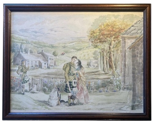 Vintage original watercolour - original,
