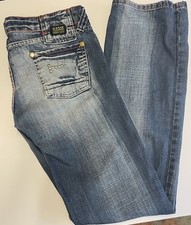 G-Star Elwood 5620 Blue Straight Slim Low Rise Ladies Jeans Waist 30” Leg 34”