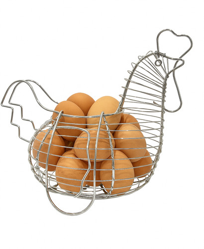 Metal hen egg - basket, wire