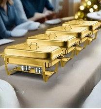 8 x Gold Chafing Dishes for