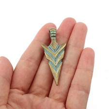 5x Ancient Greek Bronze Arrowhead Spearhead Charms Pendants Jewellery Findings