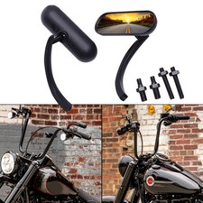 Black Oval Mirrors For Harley Davidson Softail Road King Street Glide Sportster