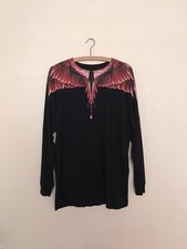 Marcelo Burlon Wing L/S T-Shirt Black Red Small (measurements In Desc) U.K.