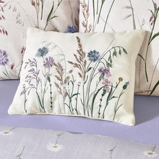 Catherine Lansfield Embroidered Grasmere Floral Cushion Girls Bedroom Decor New